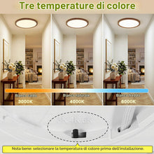 Carica l'immagine nel visualizzatore di Gallery, Kambo LED Plafoniera soffitto Ø30CM 24W, Lampada 3000K/4000K/6000K