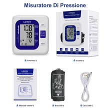 Carica l'immagine nel visualizzatore di Gallery, GPZON Misuratore di Pressione Braccio bracciale Macchina per polsini BP,Accurato kit automatico per alta pressione sanguigna con polsino largo 22-40 cm