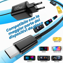 Carica l'immagine nel visualizzatore di Gallery, Caricabatterie CA CloudValley da 65 W per Nintendo Switch 2, supporta la modalità TV, con spina e cavo da 5 piedi, ricar