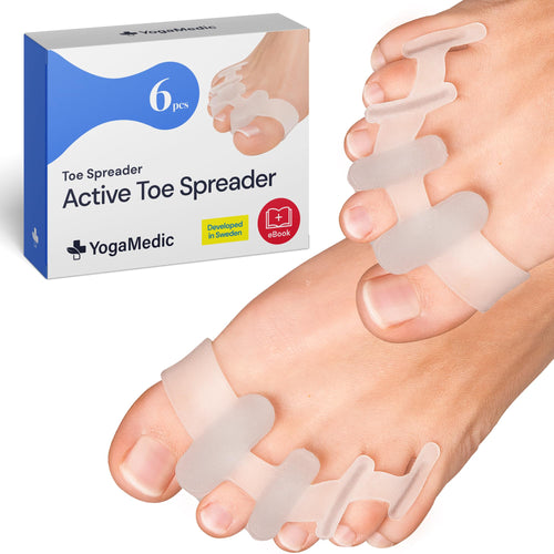 YogaMedic® Separatore Dita Piede - Distanziatore Dita Piedi - 6 Pezzi in Silicone Migliorato, 0% BPA, Taglia Unica - Separa Dita Piedi - Divaricatore Dita Piedi - Per Donne e Uomini