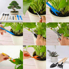 Carica l'immagine nel visualizzatore di Gallery, Kit Strumenti Giardinaggio Mini 12 Pezzi per Bonsai, Piante Grasse, Pianta in Vaso, Include Attrezzi Forbici, Rastrellin