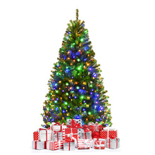 Carica l'immagine nel visualizzatore di Gallery, COSTWAY Albero di Natale 120/150/180/210 cm, Albero di Natale con Luci Incorporate 11 Modalità di Illuminazione, 300/600/1000/1570 Rami e Base in Metallo, Perfetta per Casa e Negozio (150cm)