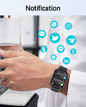 Carica l'immagine nel visualizzatore di Gallery, Cloudpoem Smartwatch Donna Uomo Smart Watch Orologio Contapassi con Cardiofrequenzimetro da polso Saturimetro Orologio Fitness Notifiche Whatsapp e Chiamate Orologio Sportivo per Android iOS Nero