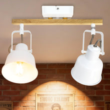 Carica l'immagine nel visualizzatore di Gallery, Faretto da soffitto a 2 luci, orientabile a 350°, vintage, lampada da soffitto a LED, attacco E14, attacco industriale c