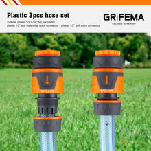Carica l'immagine nel visualizzatore di Gallery, GRIFEMA GE1103 Kit connettore per tubo da giardino con connettore Waterstop da 1/2", attacco rapido da 1/2" e raccordi femmina Premium da 1/2" - 3/4" Grigio - Arancione[Esclusiva Amazon]