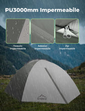 Carica l'immagine nel visualizzatore di Gallery, Gysrevi Tenda Campeggio per 2-3 Persone Tenda da Campeggio Doppia Porta Impermeabile &amp; Antivento Tenda Interna ed Esterna 2 in 1 Adatto per il Campeggio, Escursioni, Arrampicata, Escursioni, Viaggi di
