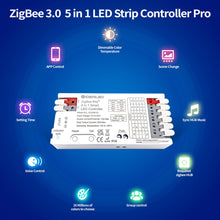 Carica l'immagine nel visualizzatore di Gallery, Smart 5 in 1 ZigBee 3.0 LED Strip Controller Pro per RGBCCT RGBW RGB CCT e 5 strisce LED Cob bianche, compatibile con Zi