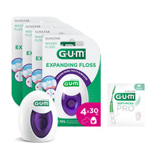 Carica l'immagine nel visualizzatore di Gallery, GUM EXPANDING FLOSS | rimuove la placca negli spazi interdentali | si espande adattandosi agli spazi interdentali più la