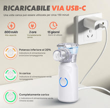 Carica l'immagine nel visualizzatore di Gallery, Aerosol Portatile Silenzioso, Macchina Aerosol per Adulti e Bambini, Ricaricabile Aerosol Portatile con 2 Maschere e Boc