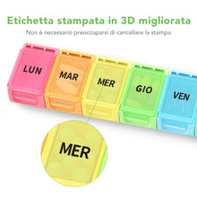 Carica l'immagine nel visualizzatore di Gallery, Opret Portapillole Settimanale 7 Scomparti ITALIANO da Viaggio