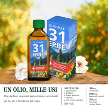 Carica l&#39;immagine nel visualizzatore di Gallery, Olio D&#39;Erbe 31, Miscela Oli Essenziali per Diffusore, per Massaggi e Aromaterapia, Tonificante, Rilassante, Flacone da 100ml olio 31 erbe (1)