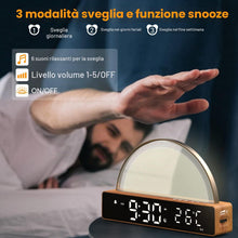 Carica l'immagine nel visualizzatore di Gallery, Sveglia con luce, sveglia con luce Wake Up, macchina bianca del rumore, lampada da comodino, lampada da tavolo touch dim
