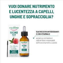 Carica l&#39;immagine nel visualizzatore di Gallery, Equilibra Capelli, Olio di Ricino da Spremitura a Freddo, Olio di Ricino per Capelli, Unghie e Sopracciglia, Naturalmente Ricco di Antiossidanti e Vitamina E, Dermatologicamente Testato, 100 ml
