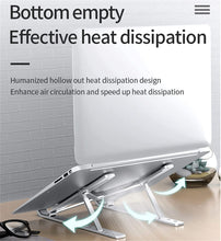 Carica l'immagine nel visualizzatore di Gallery, AiTodos® Supporto pc Portatile, Lega di Alluminio, Leggero, Antiscivolo, Portatile Pieghevole, Supporto per Laptop - Ventilazione e Dissipazione del Calore, Regolazione a 6 Marce - Laptop Stand