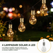Carica l'immagine nel visualizzatore di Gallery, Lampadine Solari Sospese da Esterno Led,4 Pezzi Lampadine a Energia Solare