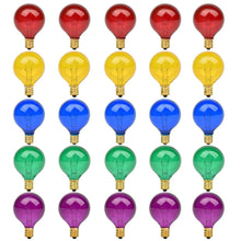 Carica l'immagine nel visualizzatore di Gallery, Lampadina Di Ricambio G40, 25 Pezzi, 7 W, 2200 K, Luce Bianca Calda, Lampadina Edison, E12, Per Balcone, Veranda, Feste,