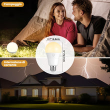 Carica l'immagine nel visualizzatore di Gallery, Lampadina LED E27, Lampadina Ricaricabile USB Con Telecomando Timer, Lampadine LED a Batteria con Dimmerabile a 3 Colori