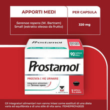 Carica l'immagine nel visualizzatore di Gallery, Prostamol, Integratore Prostata e Vie Urinarie, con Serenoa repens, 90 caps