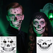 Carica l'immagine nel visualizzatore di Gallery, 8 Halloween Tatuaggi Temporanei, Tatuaggio Halloween per il viso, Impermeabile Tatuaggio Temporaneo, Cicatrice Ragno Tat