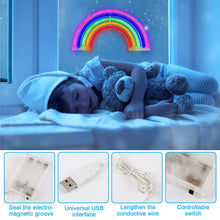 Carica l'immagine nel visualizzatore di Gallery, Amzeeniu Luci al Neon Led Arcobaleno Night Lights Mood Lights Insegne Luci luce Decorazione luminose Neon Signs Batteria