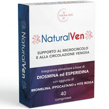 Carica l'immagine nel visualizzatore di Gallery, NaturalVen - Diosmina Esperidina Alto Dosaggio 500 mg con Bromelina 2500 GDU/g, Ippocastano, Vite Rossa - integratore Ve