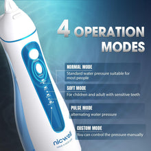 Carica l'immagine nel visualizzatore di Gallery, Idropulsore Dentale Portatile, Irrigatore Orale Professionale 4 Modalità e 5 Ugelli di Ricambio con rotazione di 360 °, Ricaricabile USB, IPX7 Impermeabile, Adatto a viaggio e a casa