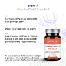 Carica l'immagine nel visualizzatore di Gallery, Vitamina D3 e K2 10000 UI - Immunità Ossa e Muscoli