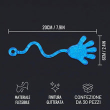 Carica l'immagine nel visualizzatore di Gallery, Set di 30 Mani Appiccicose Colorate - Giocattoli Elastici e Sticky per Bambini - Piccoli Regali per Compleanni, Feste e 