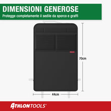 Carica l'immagine nel visualizzatore di Gallery, ATHLON TOOLS Protezione per lo schienale del sedile auto con rivestimento, protezione per lo schienale auto con tappetin