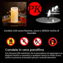 Carica l'immagine nel visualizzatore di Gallery, Candele LED, Flickering Flameless LED Candele, Candele a Batteria, con Telecomando a 10 Tasti, Fiamma Danzante, Funzione