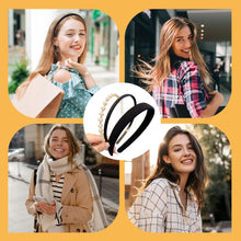 Carica l&#39;immagine nel visualizzatore di Gallery, DLPRK 3 pezzi cerchietti, cerchietto capelli donna, solido, semplice, per ragazze, larghi, medi e sottili, alla moda, per donne e ragazze (nero, bianco)