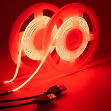 Carica l'immagine nel visualizzatore di Gallery, GOMING 5V 5mm Larghezza COB USB Striscia LED Rosso 4M(2Pezzi x 2M) 400LED/M