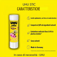 Carica l'immagine nel visualizzatore di Gallery, UHU stic Spongebob, Colla Stick 8,2 g, Edizione Limitata collezionabile, Formula 98% Naturale, Confezione da 5 Pezzi