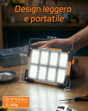 Carica l'immagine nel visualizzatore di Gallery, Faretto LED Ricaricabile,30W Faro LED Ricaricabile Solare 4 Modalità di Illuminazione SOS Flash, 6000mAh Batteria Lampad