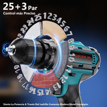 Carica l'immagine nel visualizzatore di Gallery, Olubfdh Trapano Avvitatore Batteria 21V, Avvitatore a Batteria con 2 Batterie da 2.0Ah, 45N.m di Coppia, 2 Velocità, 25+3 Coppia, Luce a LED, Per il fai da te