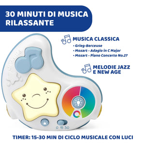 Chicco Palestrina dei Colori Azzurra 3in1, Palestrina Neonato Multifunzione Elettronica con Tappeto Neonato, Proiettore Stelle, Luce Notturna Removibile e Melodie Rilassanti - Giochi Neonato 0+ Mesi