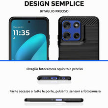 Carica l'immagine nel visualizzatore di Gallery, Custodia Cover per Motorola Moto G56/G57/G57 Power/G67 Power 5G,Spazzolata e Fibra di Carbonio Morbido Silicone TPU Cove