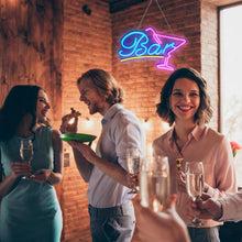 Carica l'immagine nel visualizzatore di Gallery, Targa da bar illuminata, targa al neon a LED, targa personalizzata, targa al neon cocktail, USB, rosa blu, targa al neon