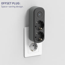 Carica l'immagine nel visualizzatore di Gallery, Electraline 55106 Adattatore Doppio Prima 2 Prese 16A (2P+E) Schuko Frontale, con interruttore ON/OFF, Multipresa a 2 Pr