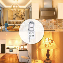 Carica l'immagine nel visualizzatore di Gallery, Caldarax 12 Pezzi Lampadina Alogena G4 20W 12V Dimmerabile, 280LM, Bianco Caldo 2700K, Lampadine G4 Alogene Bi-Pin Base 