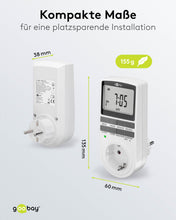 Carica l'immagine nel visualizzatore di Gallery, goobay 64900 Timer digitale 10 programmi giornalieri/modalità casuale antieffrazione/programmabile/3680 W a 230 V (AC) e