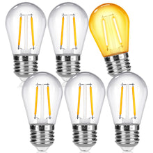 Carica l'immagine nel visualizzatore di Gallery, SCNNC Lampadine S14 LED E27 230V 2W Bianco Caldo 2700K Plastica, 6 Pezzi