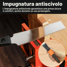 Carica l'immagine nel visualizzatore di Gallery, Sega giapponese per Legno, Seghetto Manuale Piccola con Lama a dOppio Taglio, Impugnatura Antiscivolo in Acciaio al Carb