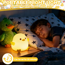 Carica l'immagine nel visualizzatore di Gallery, Luce Notturna Bambini, Simpatica Lampada da Comodino per Animali, Luce Notturna a Forma LED Ricaricabile di Anatra, luci