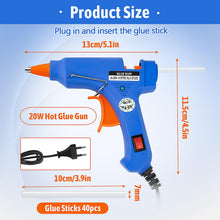 Carica l'immagine nel visualizzatore di Gallery, talifoca Pistola per Colla a Caldo, 20W Pistola per Colla con 40 Stick Colla a Caldo, mini Pistole per Colla a Caldo per