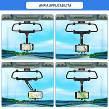 Carica l'immagine nel visualizzatore di Gallery, UKOFEW Supporto per telefono specchietto retrovisore，supporto per cellulare universale per auto girevole a 360° e retrat