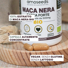 Carica l'immagine nel visualizzatore di Gallery, Maca Peruviana Nera BIO | 10 000mg di Estratto/giorno | 120 capsule