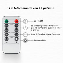 Carica l'immagine nel visualizzatore di Gallery, Fanna 12 Candele a LED Resistenti all'acqua con 2 Telecomandi, Candele Finte con Timer per Chiese e Matrimoni, Uso Ester