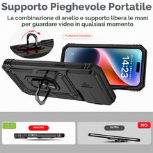 Carica l'immagine nel visualizzatore di Gallery, Cover per Iphone 15 Pro 6.1 Pollici con Vetro Temperato Custodia con Scorrevole Protezione Fotocamera Custodia Rotante A