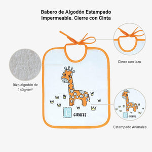 Ti Tin - Confezione Da 7 Bavaglini Impermeabili 73% Cotone - 27% Poliestere Fodera Vinile | Confezione Da 7 Bavaglini con Chiusura a Nastro Per Bambini Da 6 a 18 Mesi, 23x27 cm
